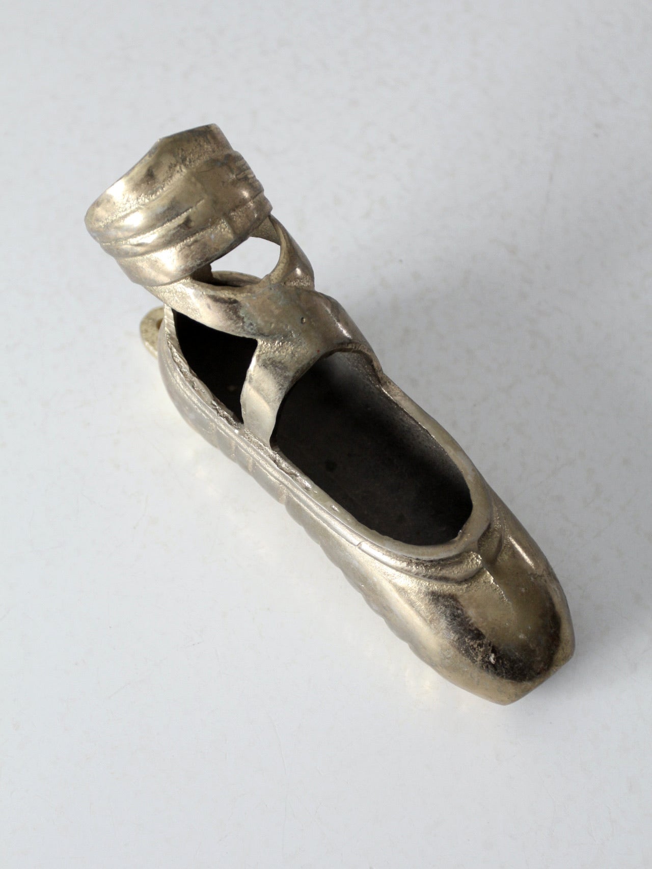 mid century brass ballet pointe shoe wall hanging