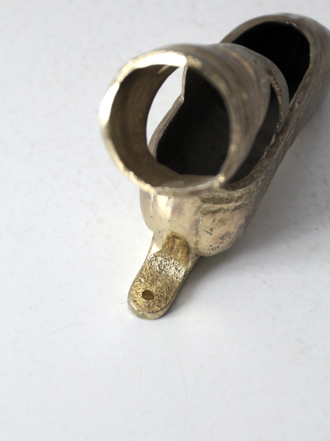 mid century brass ballet pointe shoe wall hanging