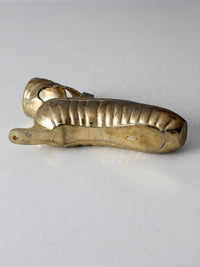 mid century brass ballet pointe shoe wall hanging