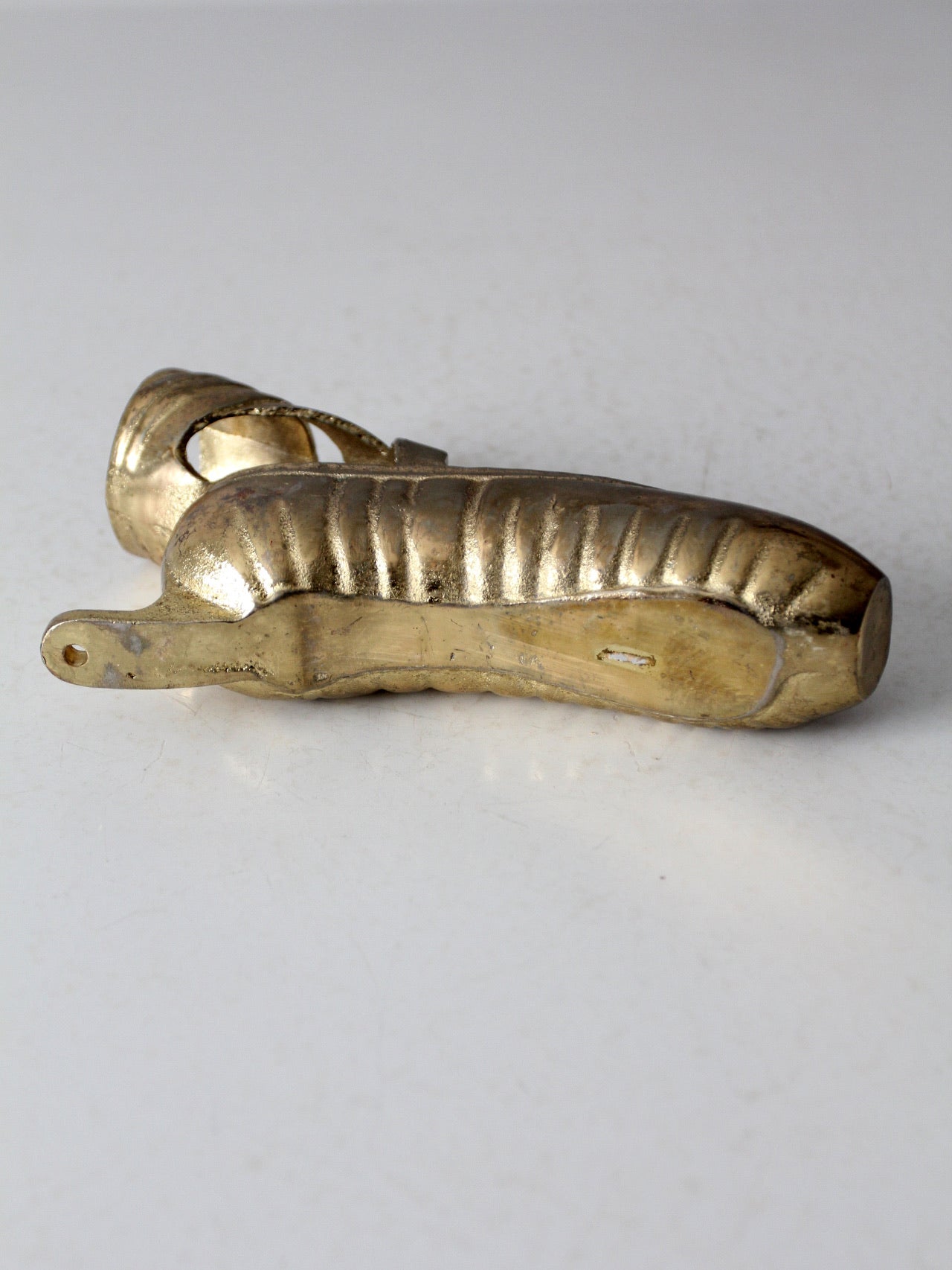 mid century brass ballet pointe shoe wall hanging