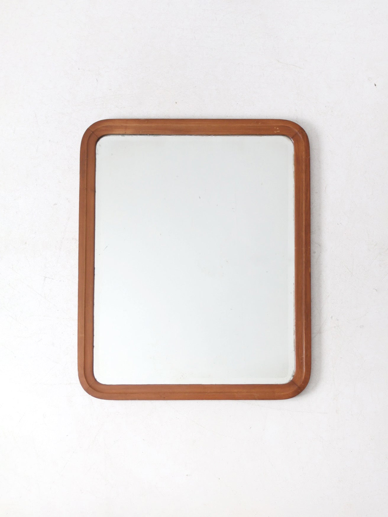 antique beveled glass wood frame mirror