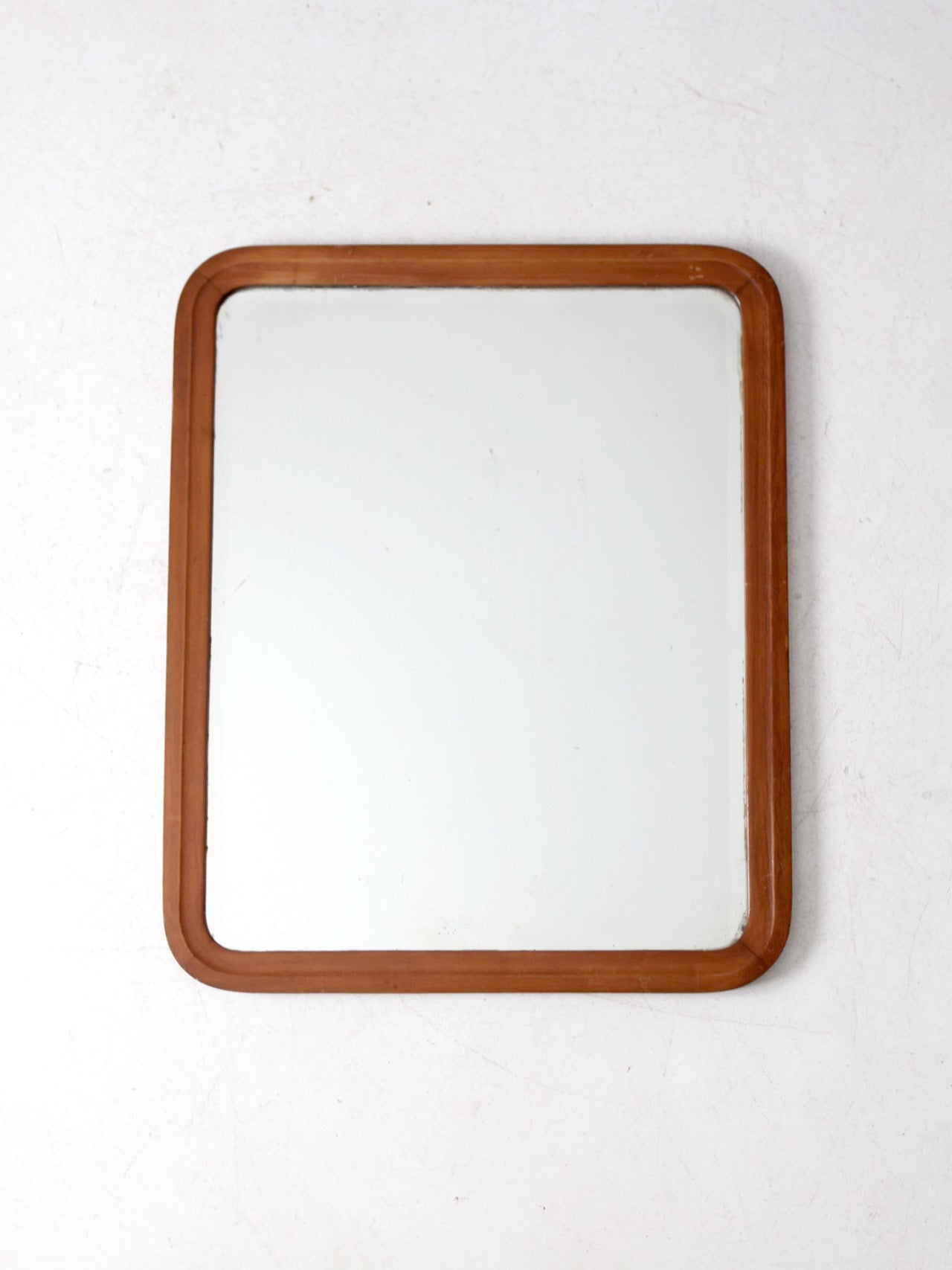 antique beveled glass wood frame mirror