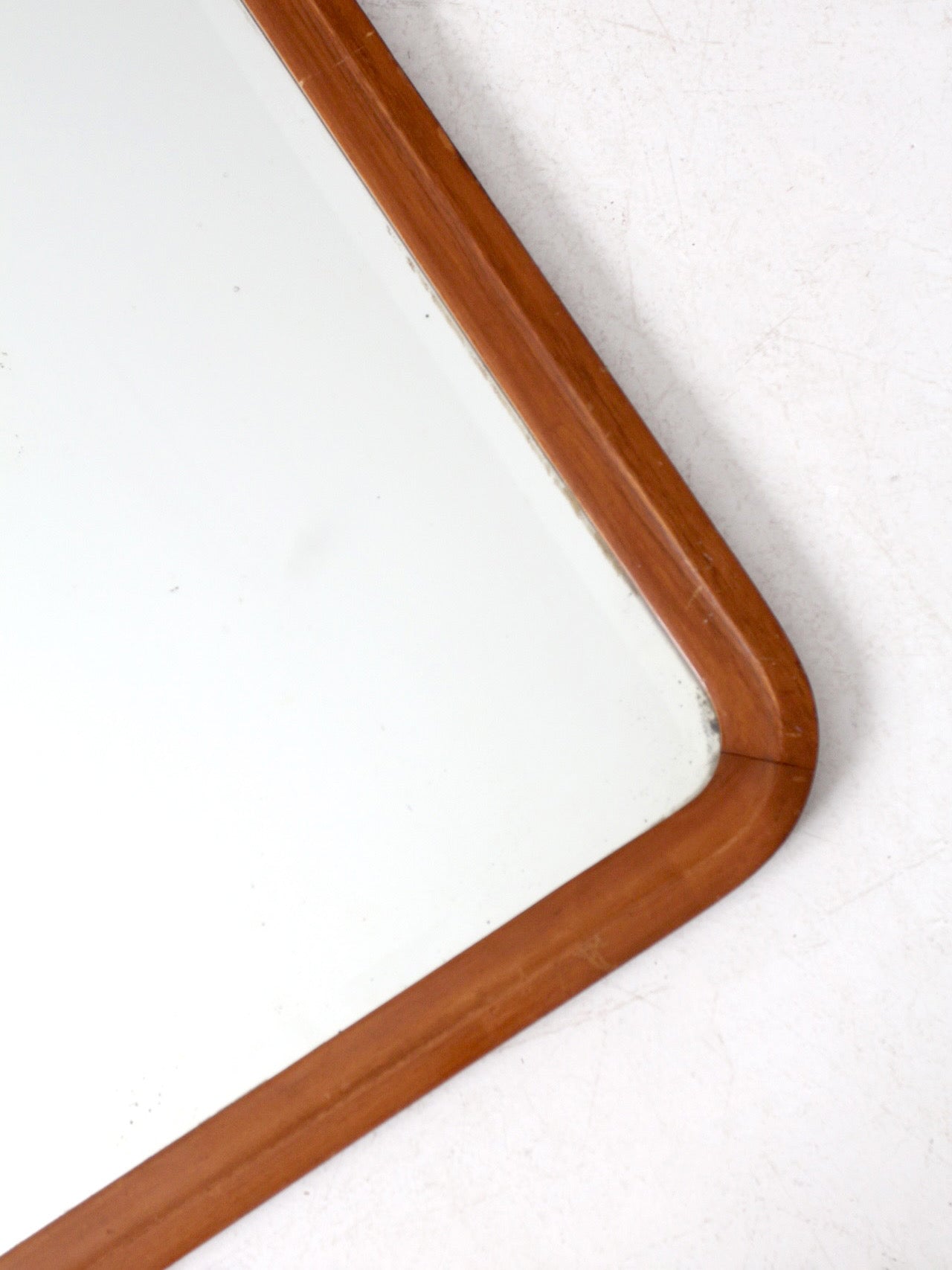 antique beveled glass wood frame mirror