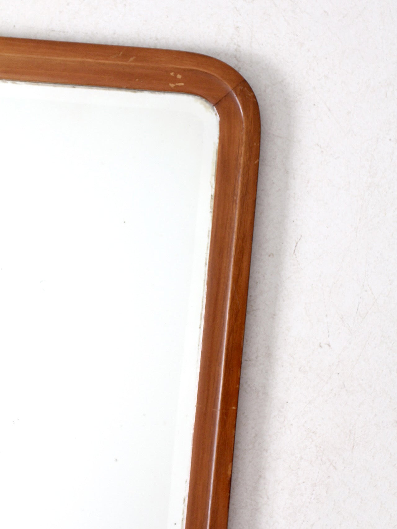 antique beveled glass wood frame mirror