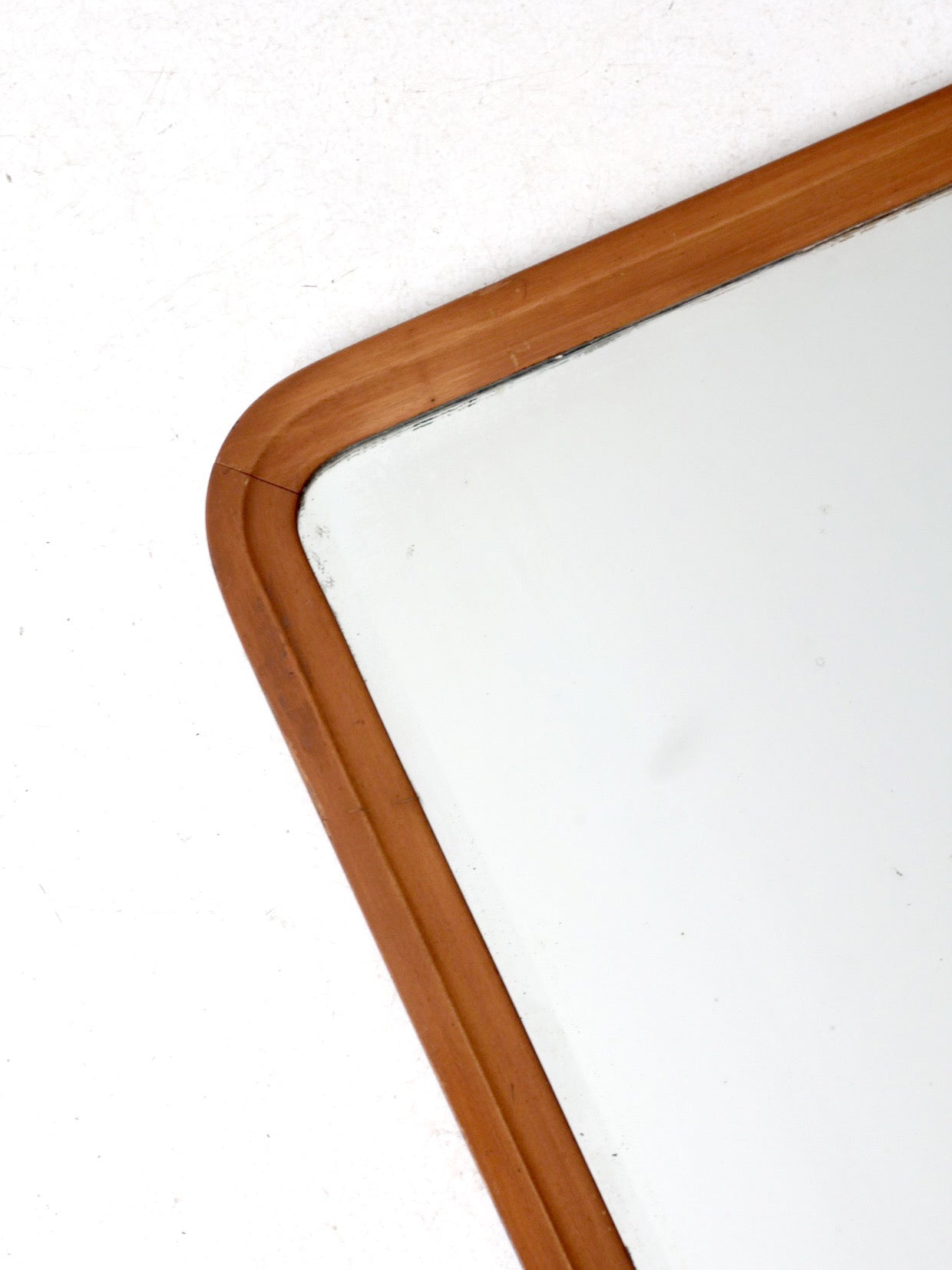 antique beveled glass wood frame mirror
