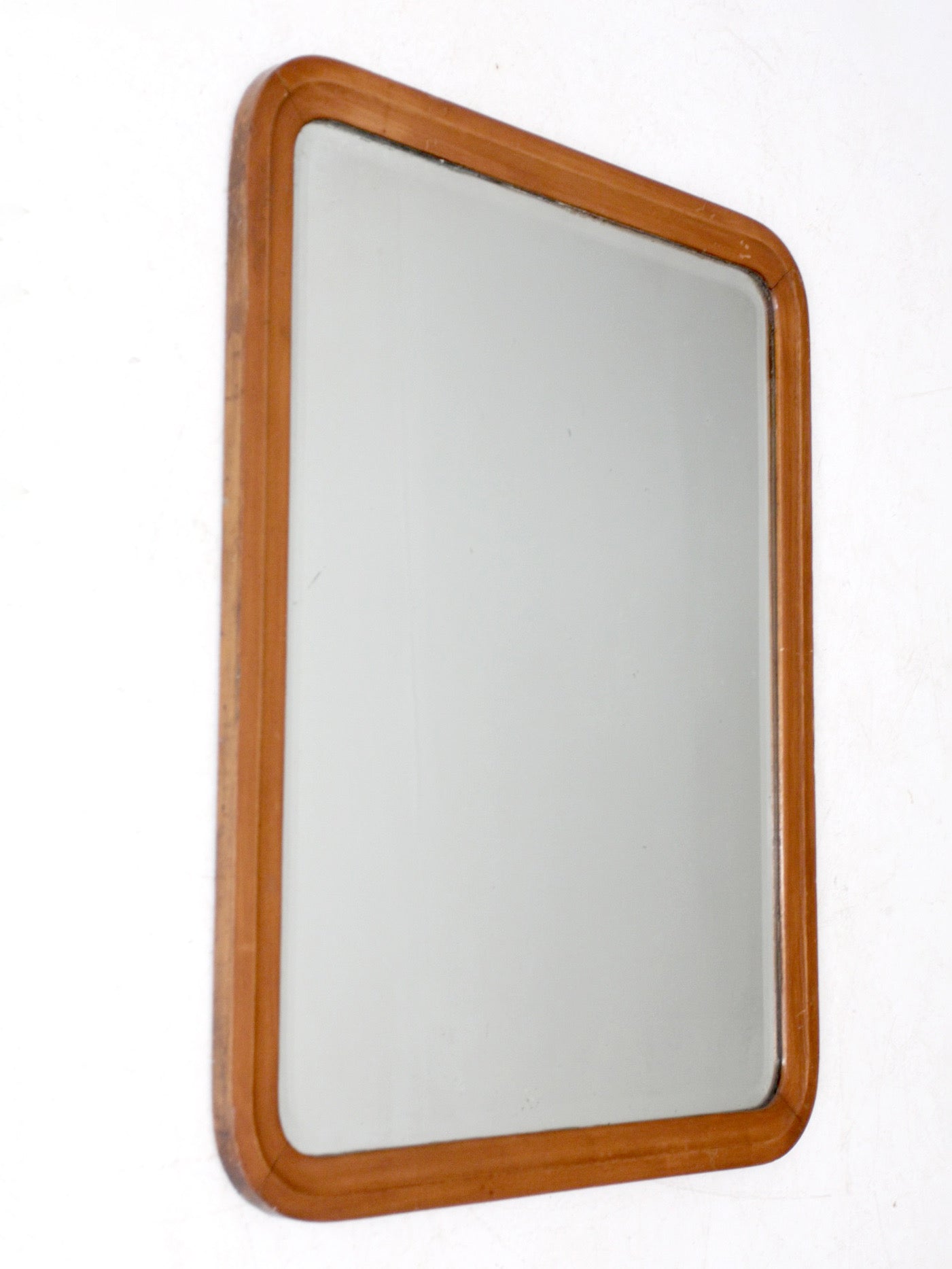 antique beveled glass wood frame mirror