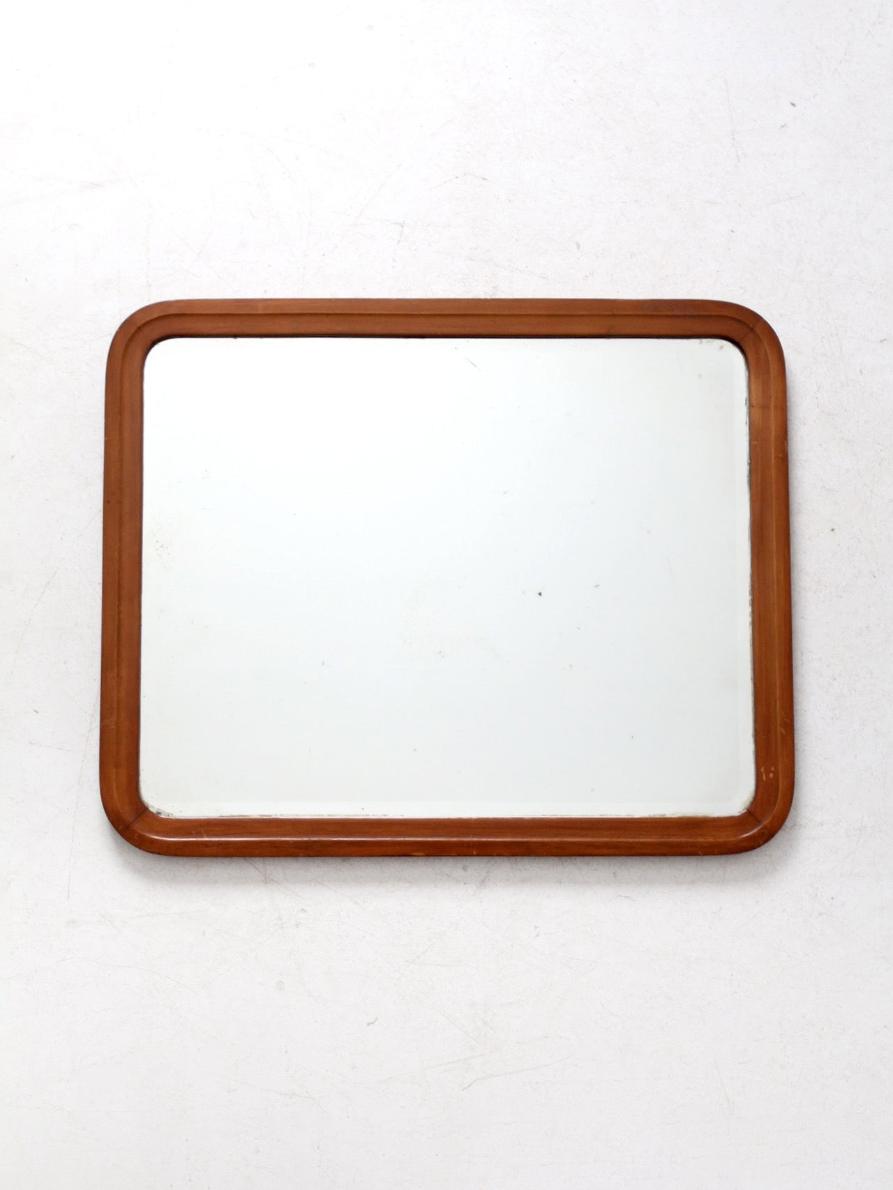 antique beveled glass wood frame mirror