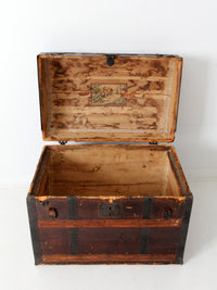 antique barrel top steamer trunk