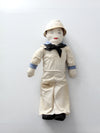 antique cloth sailor boy doll