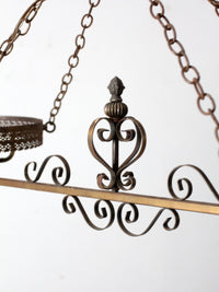 antique Victorian hanging double parlor oil lamp chandelier