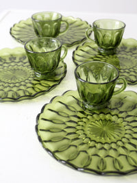 vintage 70s Anchor Hocking Fairfield snack plate and cup set of 8