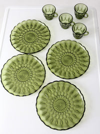 vintage 70s Anchor Hocking Fairfield snack plate and cup set of 8