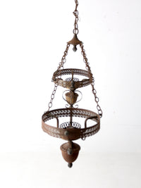 antique Victorian hanging double parlor oil lamp chandelier