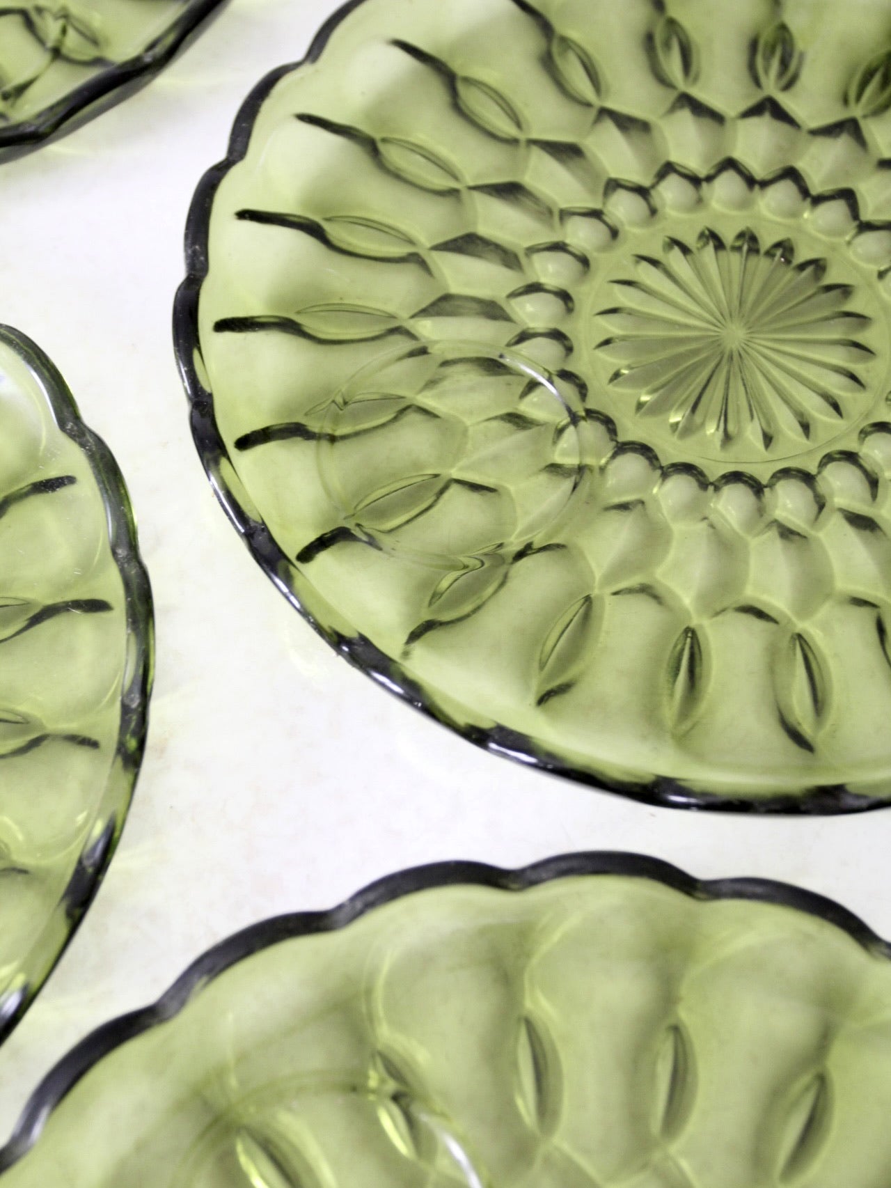 vintage 70s Anchor Hocking Fairfield snack plate and cup set of 8