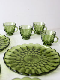 vintage 70s Anchor Hocking Fairfield snack plate and cup set of 8