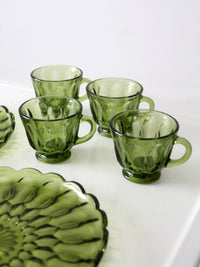 vintage 70s Anchor Hocking Fairfield snack plate and cup set of 8