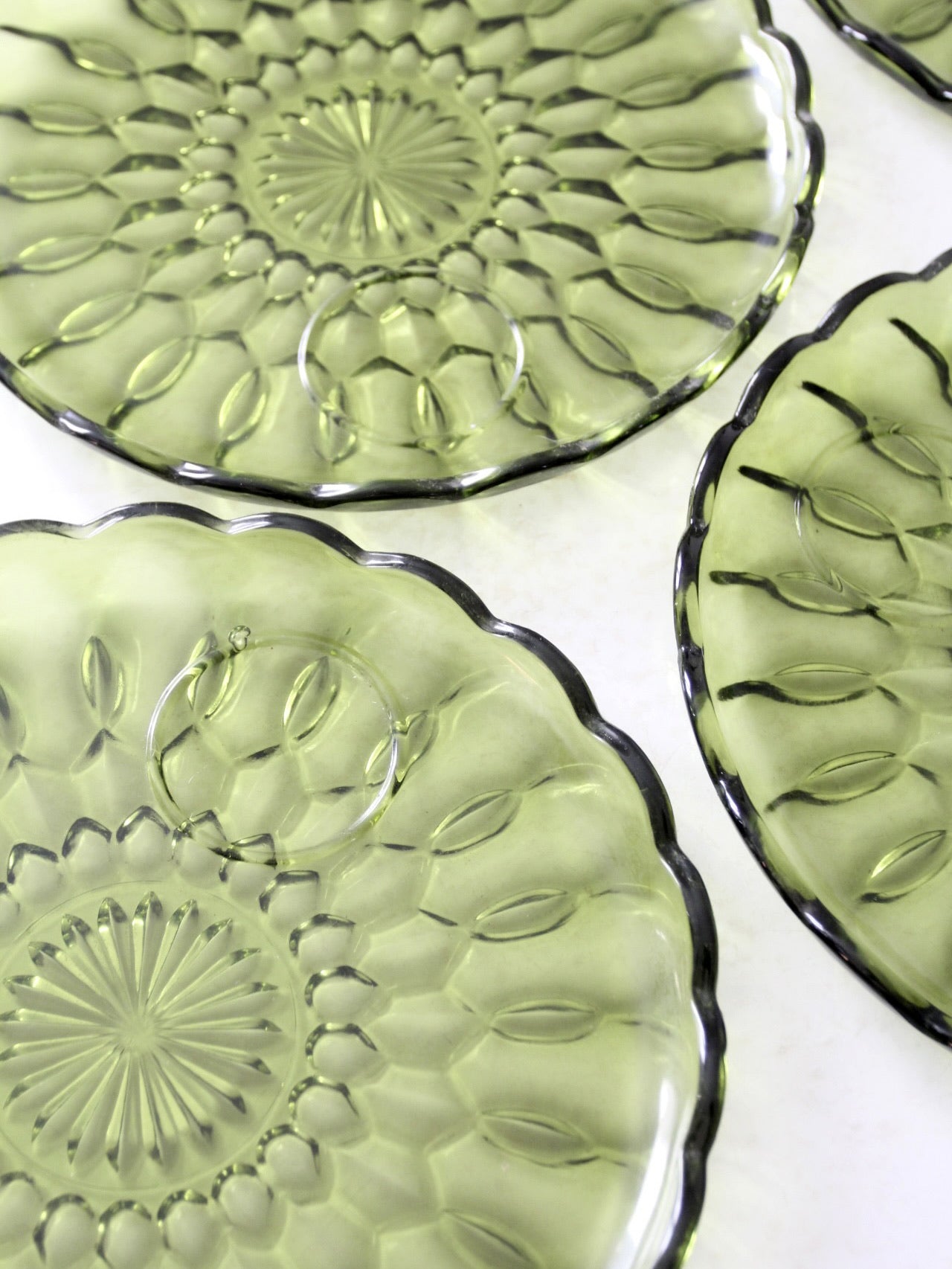 vintage 70s Anchor Hocking Fairfield snack plate and cup set of 8