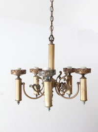 vintage candle style five arm chandelier