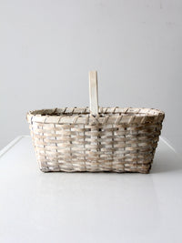vintage white splint weave basket