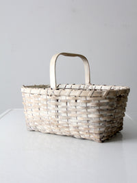 vintage white splint weave basket