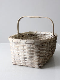 vintage white splint weave basket
