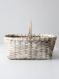 vintage white splint weave basket