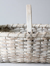 vintage white splint weave basket