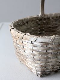 vintage white splint weave basket
