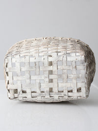 vintage white splint weave basket