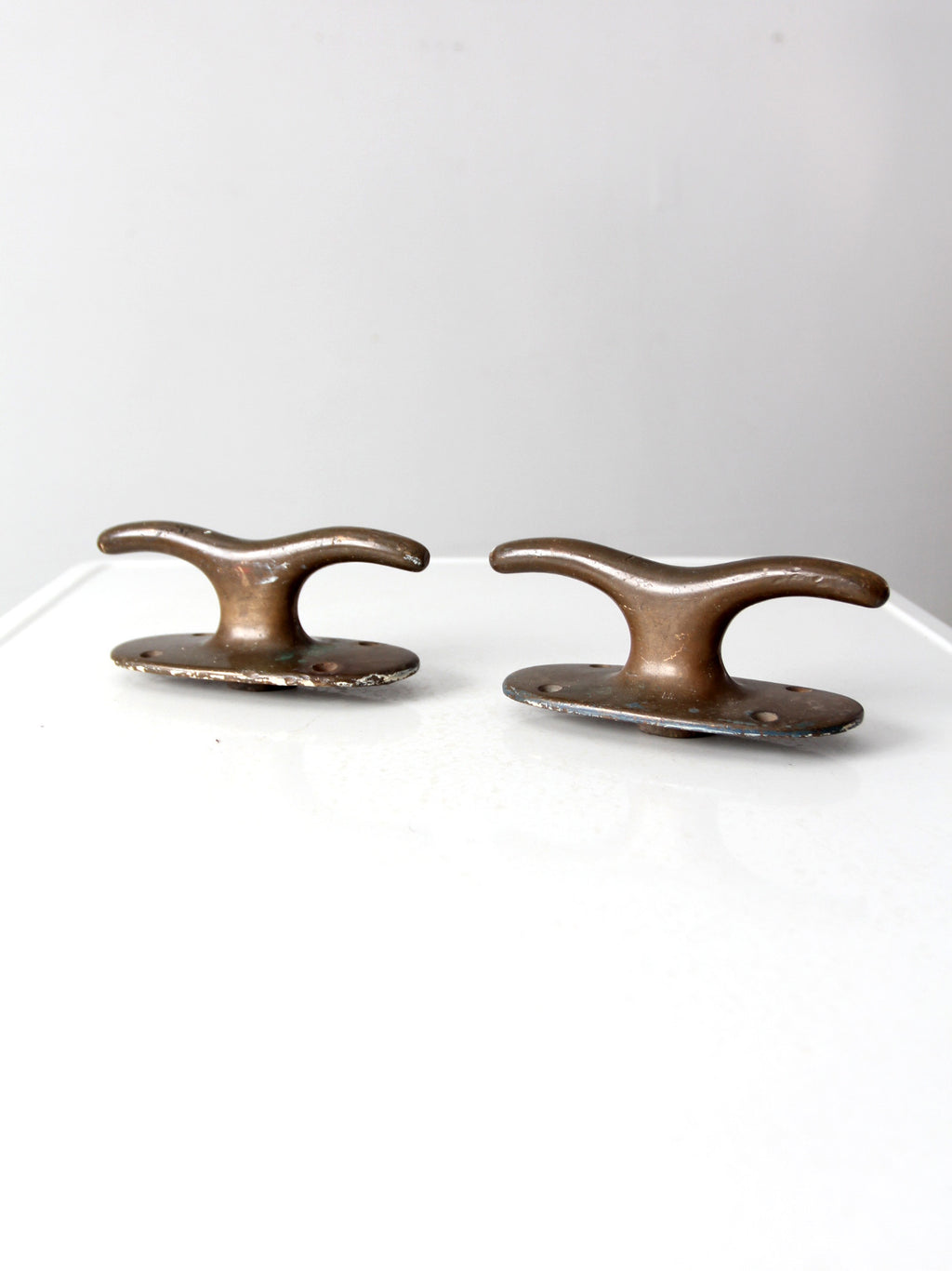 vintage brass boat cleats pair 86 Vintage