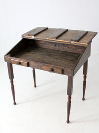 vintage slant top wood desk