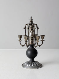 vintage silver and wood candleabra