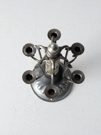 vintage silver and wood candleabra