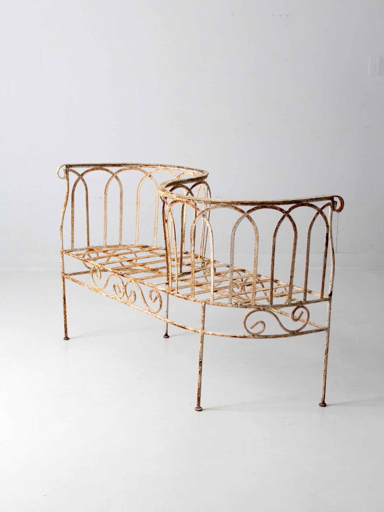 antique iron conversation bench