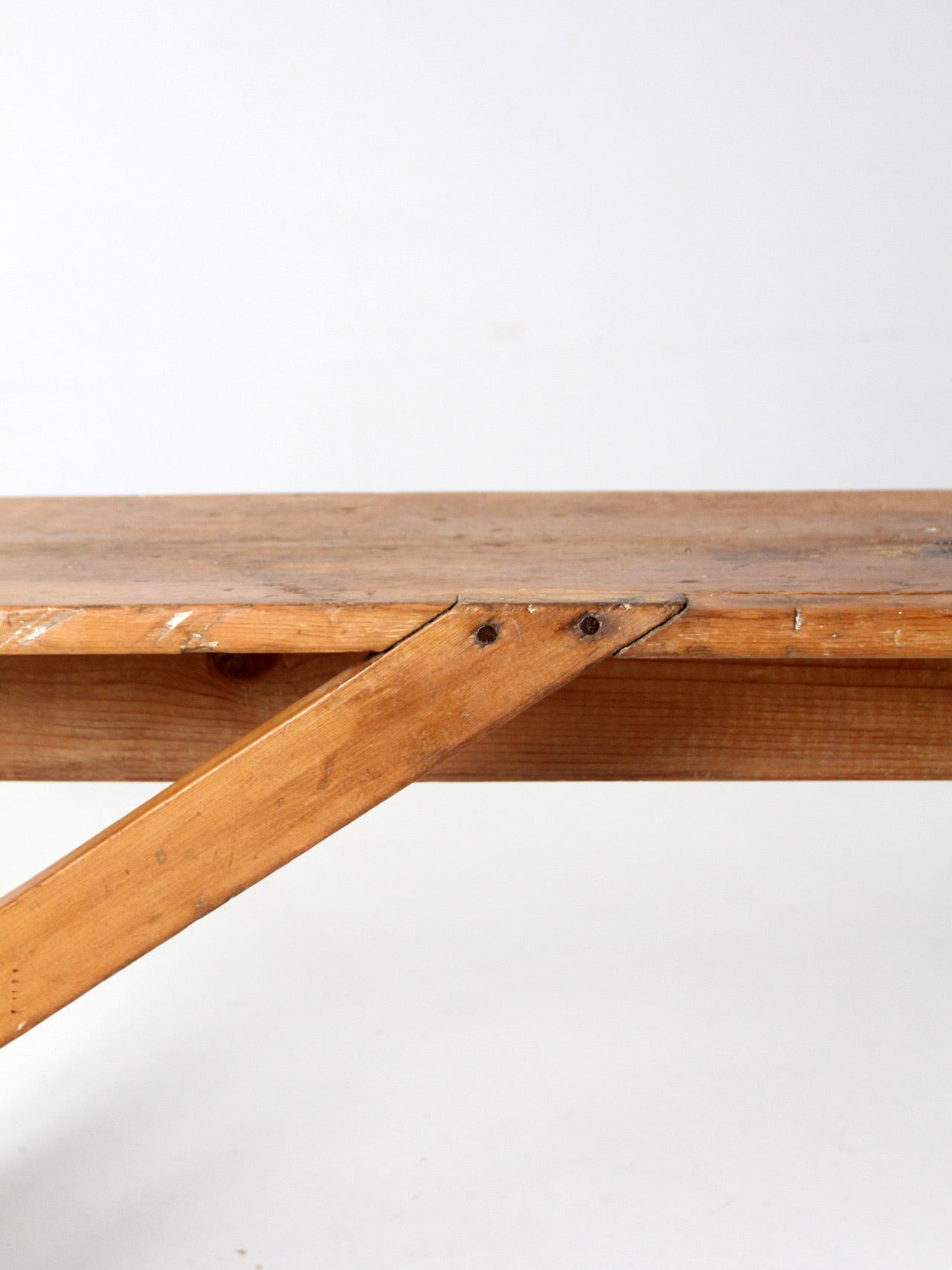 vintage primitive wood bench