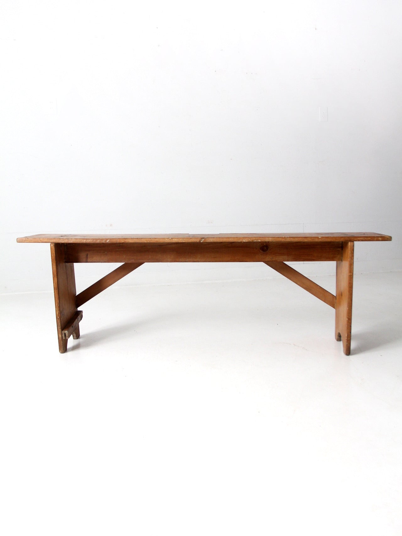 vintage primitive wood bench