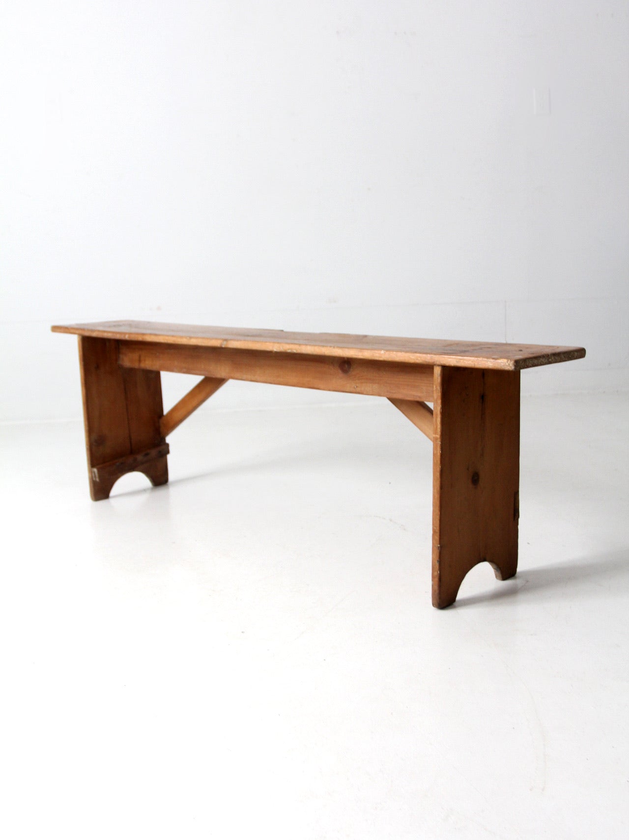 vintage primitive wood bench