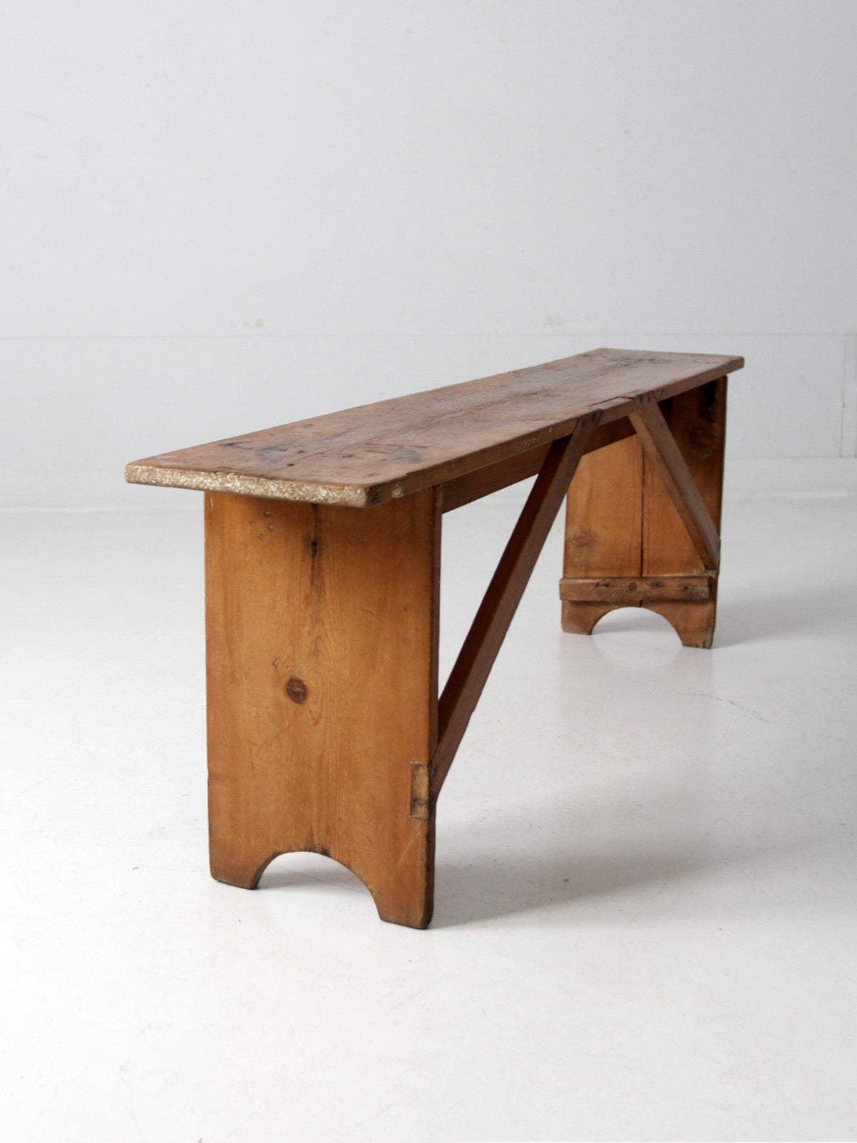 vintage primitive wood bench
