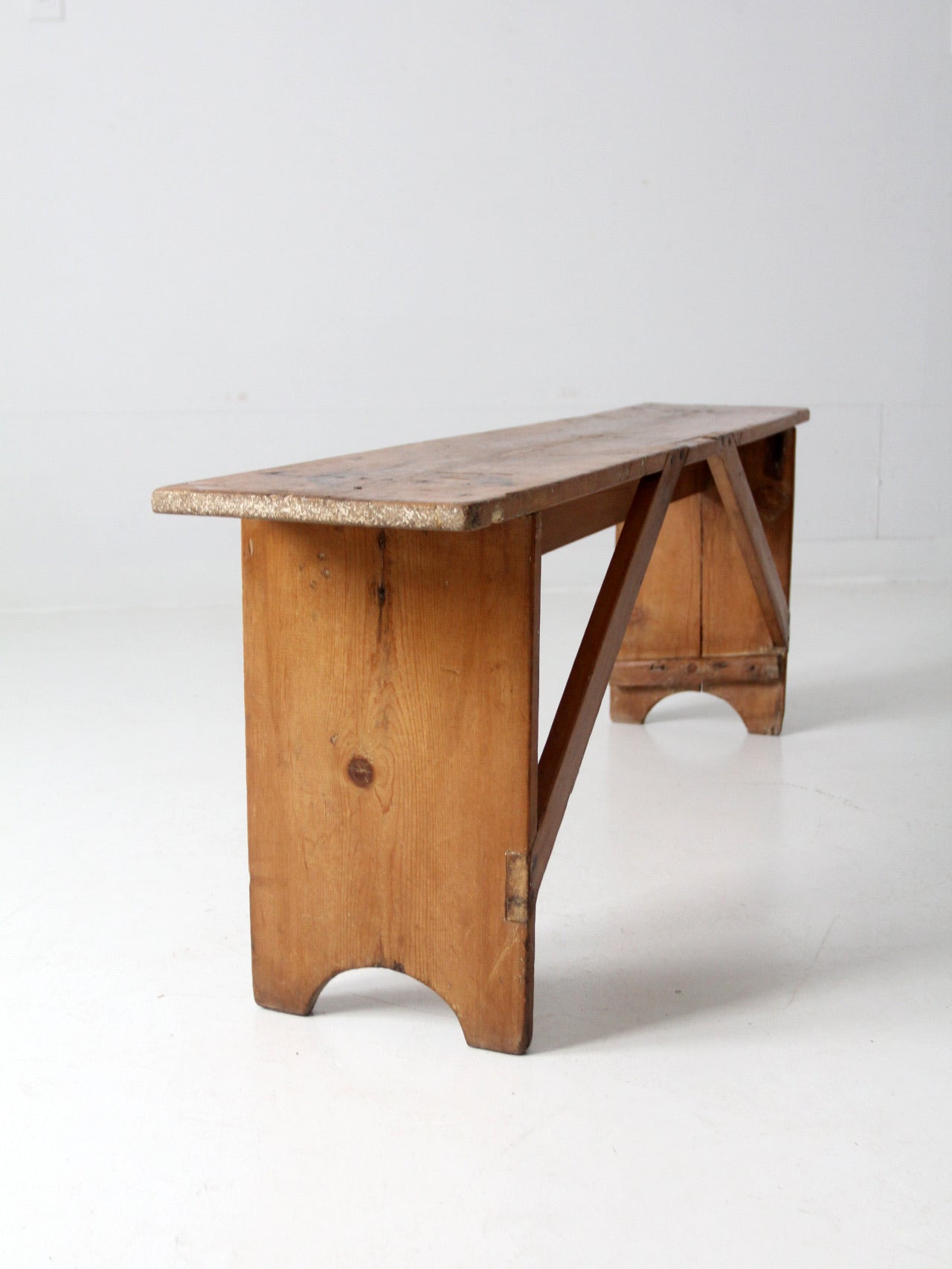 vintage primitive wood bench