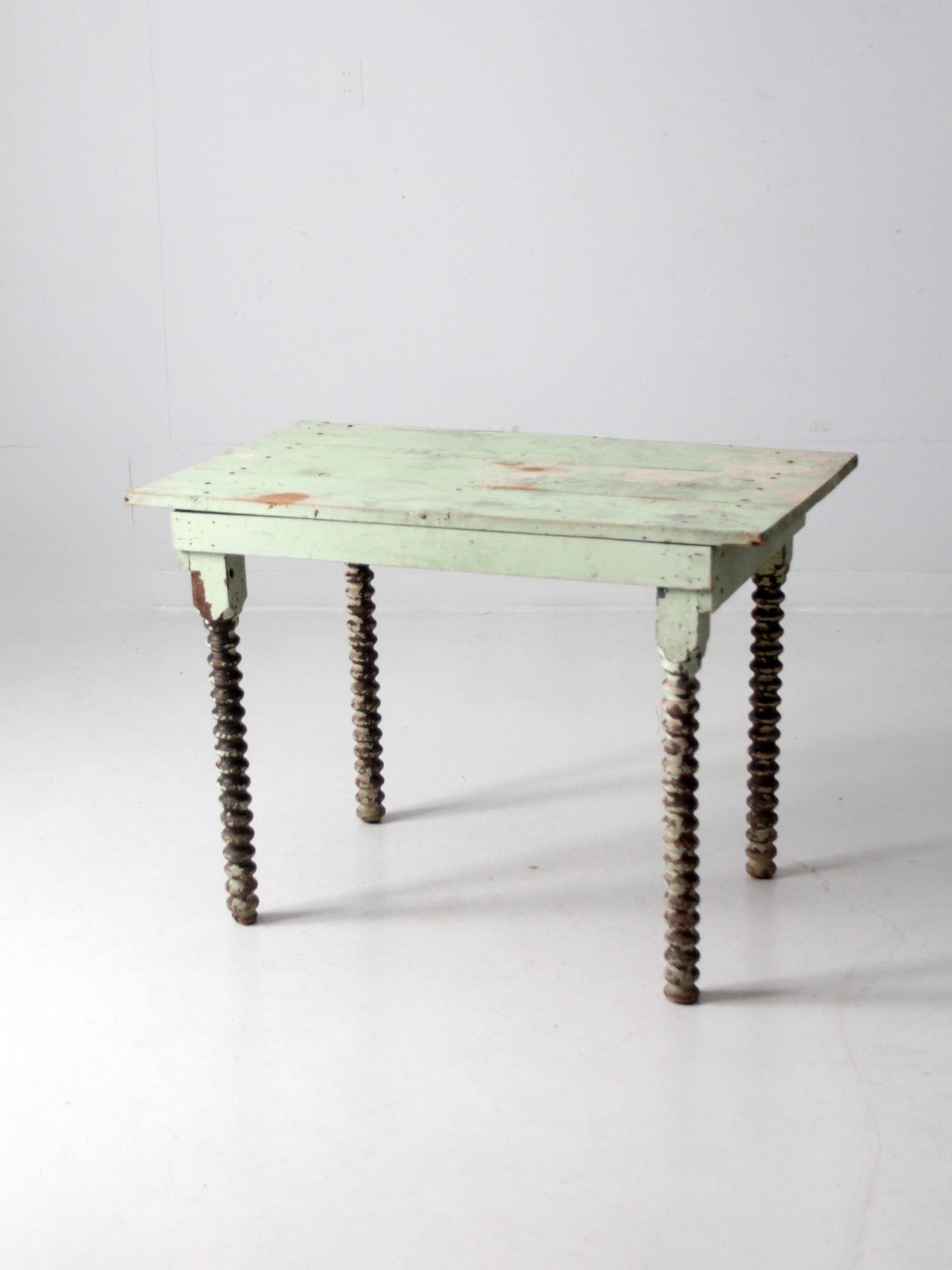 antique painted wood side table