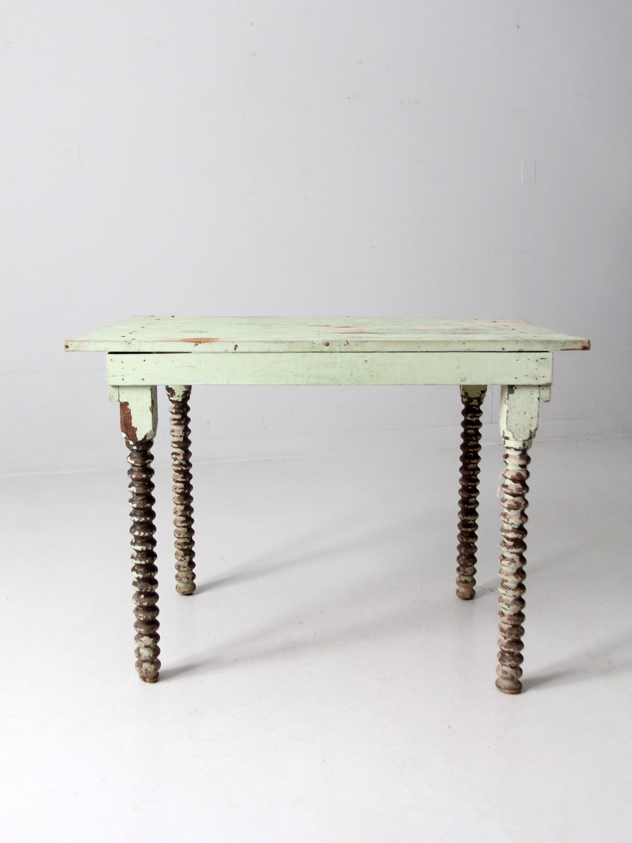 antique painted wood side table