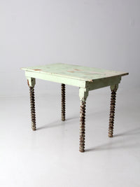 antique painted wood side table