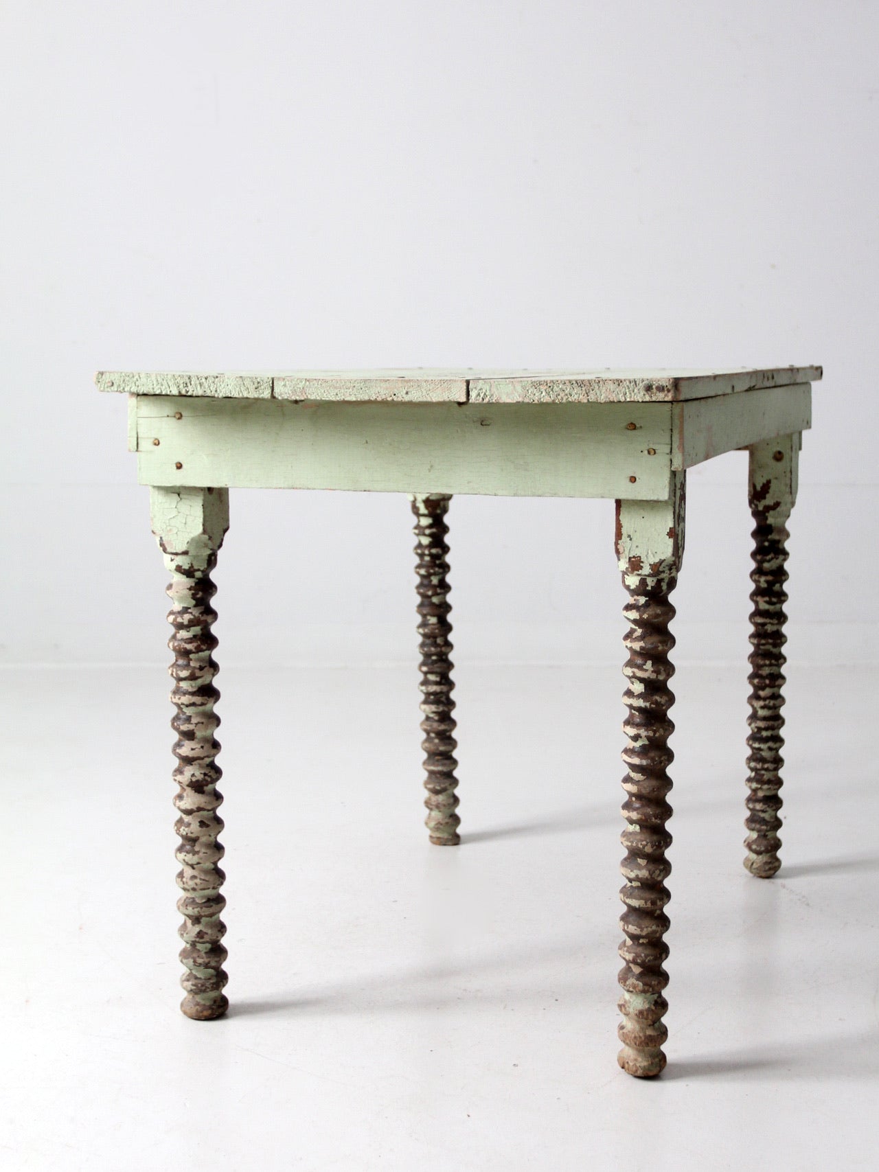 antique painted wood side table