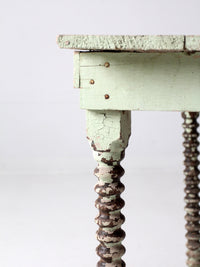 antique painted wood side table