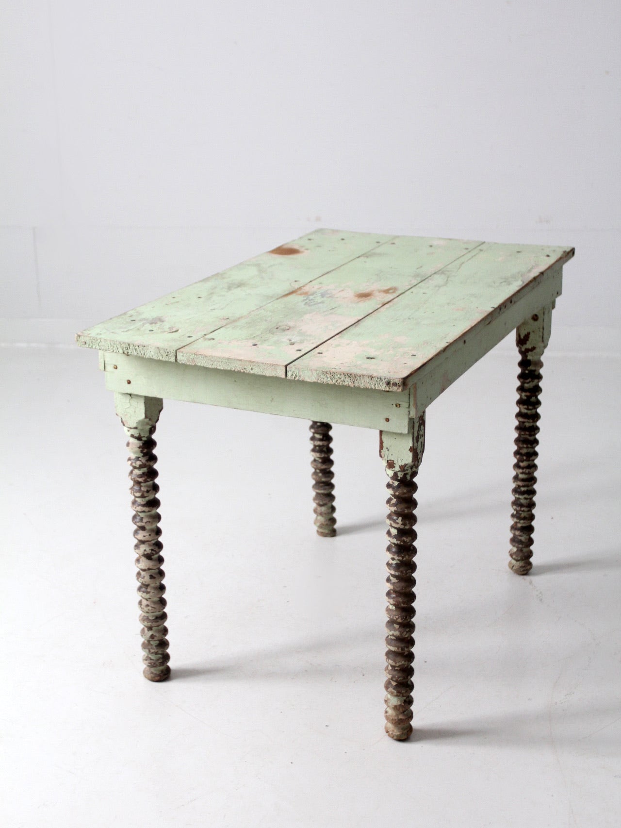 antique painted wood side table