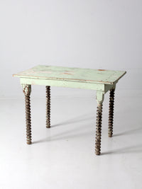 antique painted wood side table