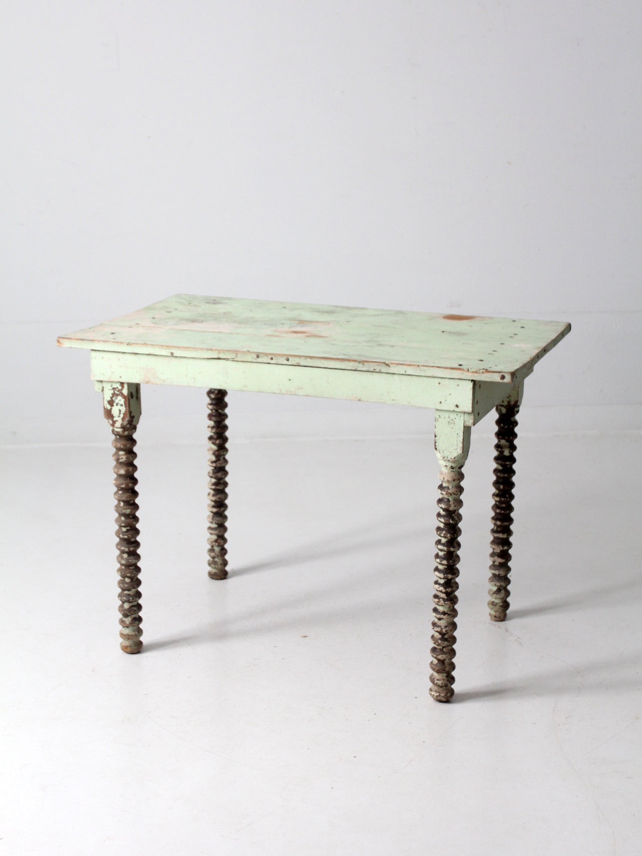 antique painted wood side table
