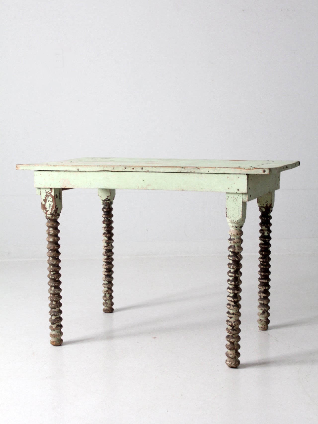 antique painted wood side table