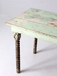 antique painted wood side table