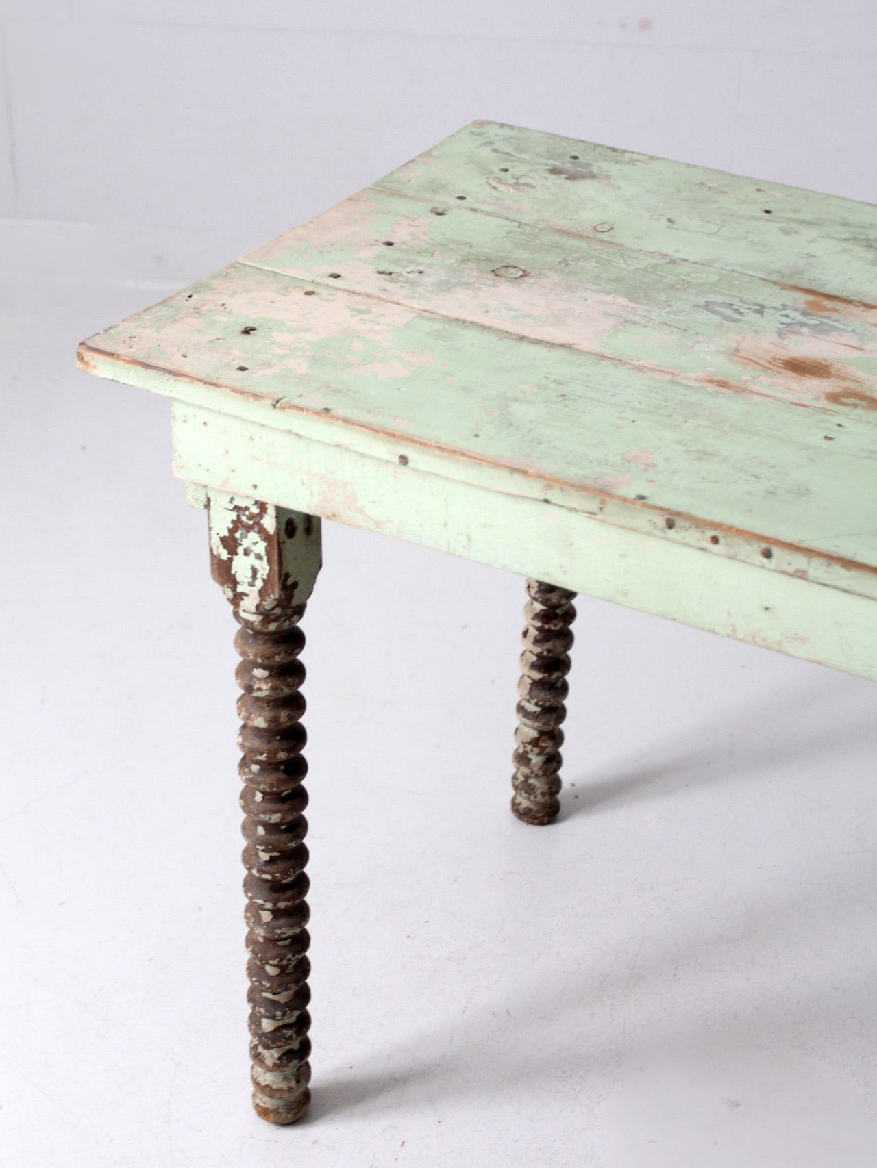 antique painted wood side table